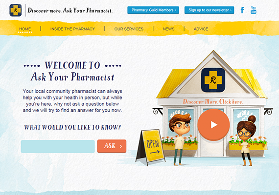Ask Your Pharmacist was developed for the Pharmacy Guild of Australia as a hub of information about pharmacies and their services.
